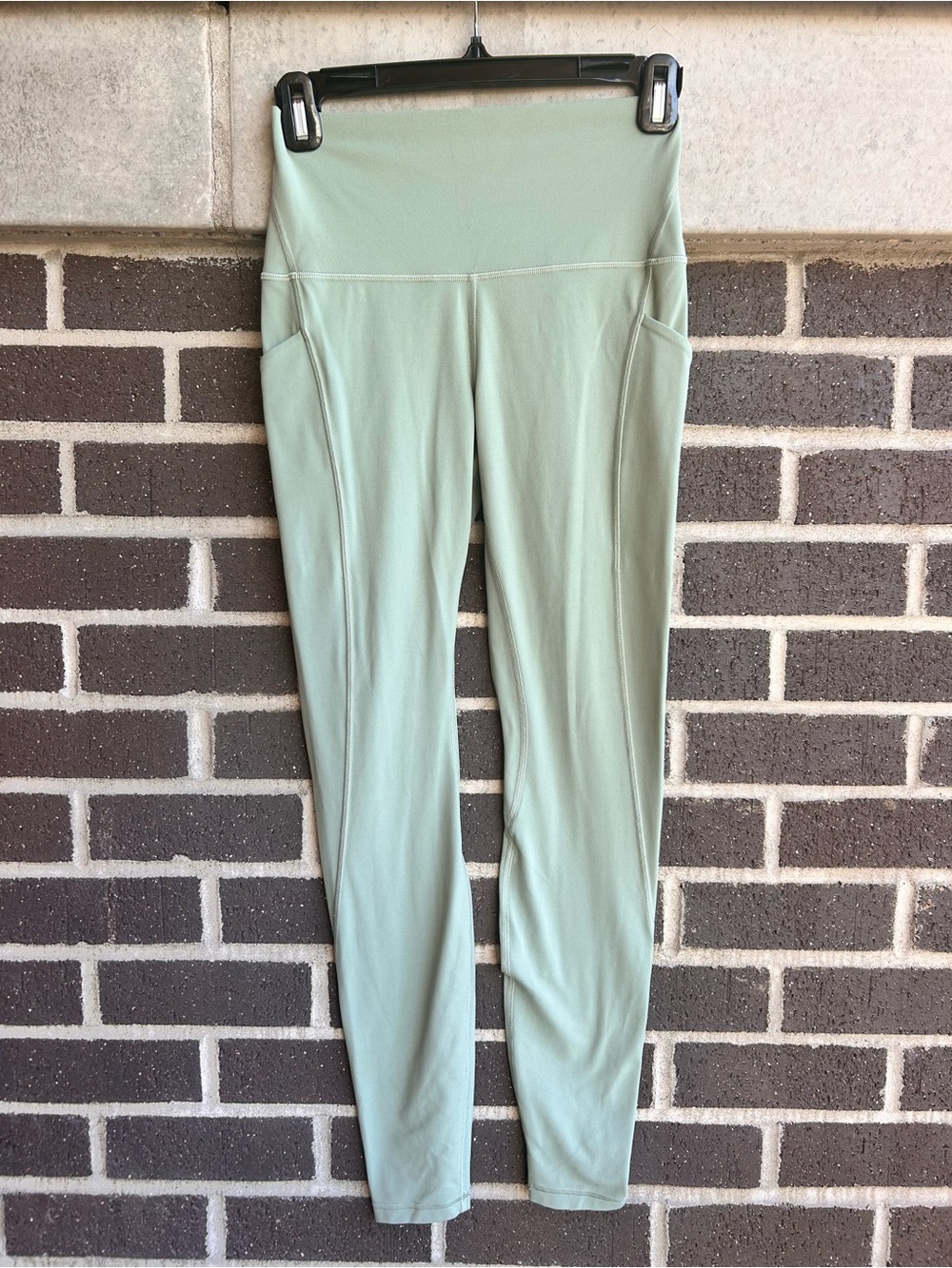 Lululemon Align High-Rise Light Sage Leggings with Side Pockets - Size 6